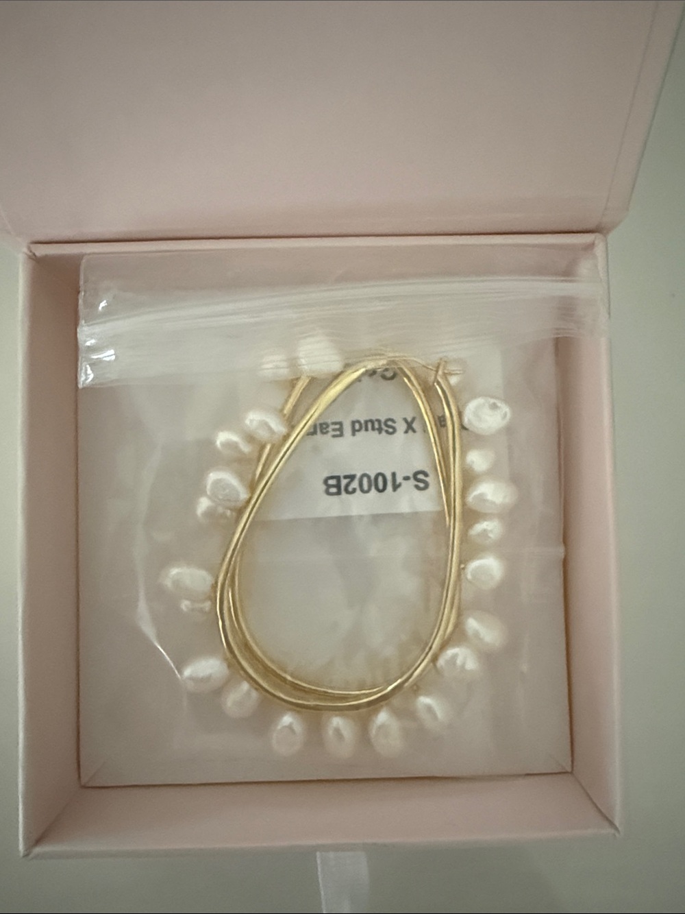 Nicola Bathie Gold Hoop Earrings with White Pearl Drops